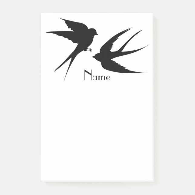 Post-it® Silhouettes d'oiseaux hirondelles Thunder_Cove (Devant)