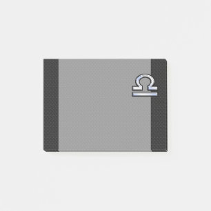 Post-it® Silver Libra Zodiac Connexion en noir style peau d
