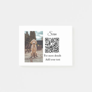 Post-it® Simple animal name details QR code add text photo