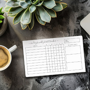 Post-it® Simple Black White Weekly Habit Tracker
