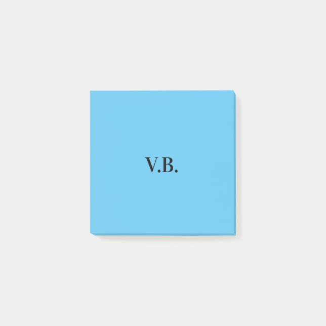 Post-it® Simple couleur unie ajouter nom texte monogramme  (Devant)
