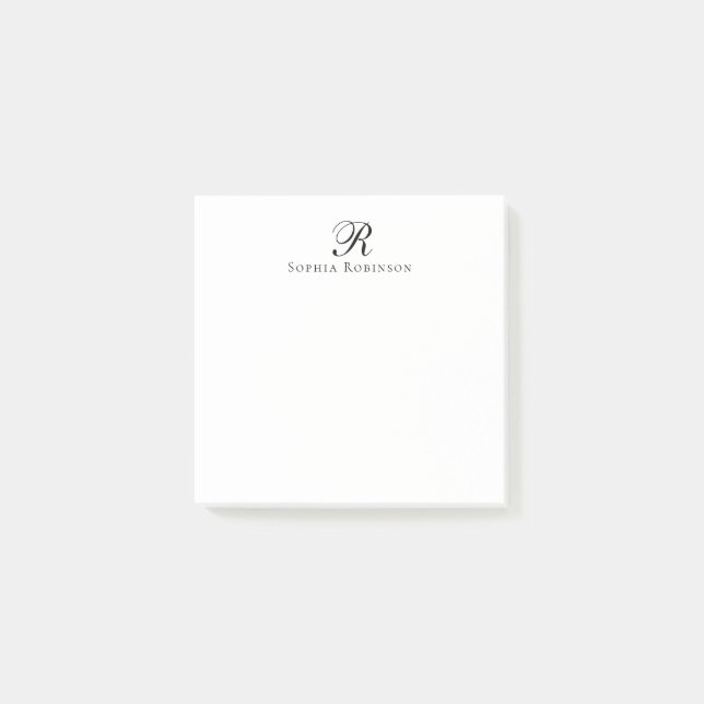 Post-it® Simple Élégant Chic Monogram Professionnel (Devant)