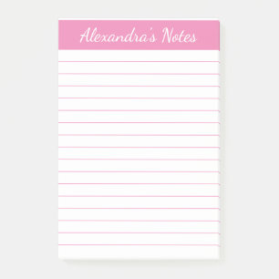 Post-it® Simple Élégant Pink Chic Script Linked Personnal