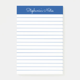 Post-it® Simple élégante Bleu Linage Personnalisé