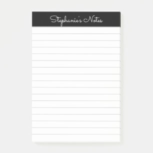 Post-it® Simple élégante Nacre Gris Noir Personnalisé