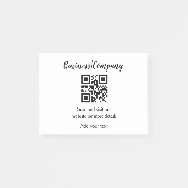 Post-it® Simple entreprise site web code-barres QR ajouter  (Devant)