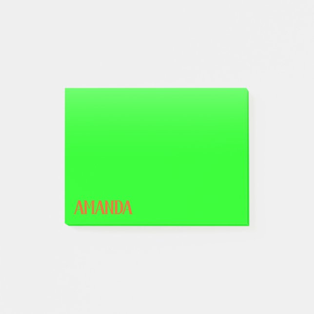 Post-it® Simple et moderne Lime Green & Orange - Personnali (Devant)