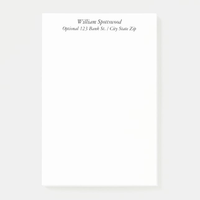 Post-it® Simple information facultative nommée faite sur (Devant)