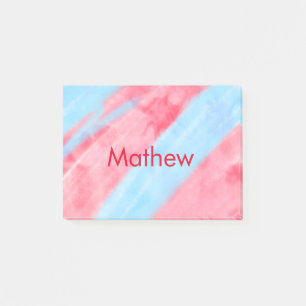 Post-it® simple initial letter mongram add your name red b