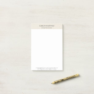 Post-it® Simple lin beige clair Typographie noire