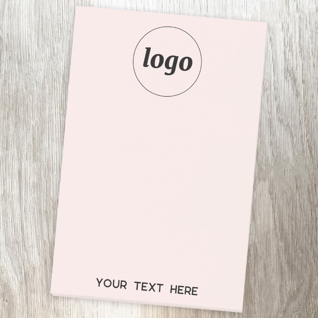 Post-it® Simple Logo Texte Professionnel Promotionnel Blush (Logo with custom text business promotional Post-It sticky notes)