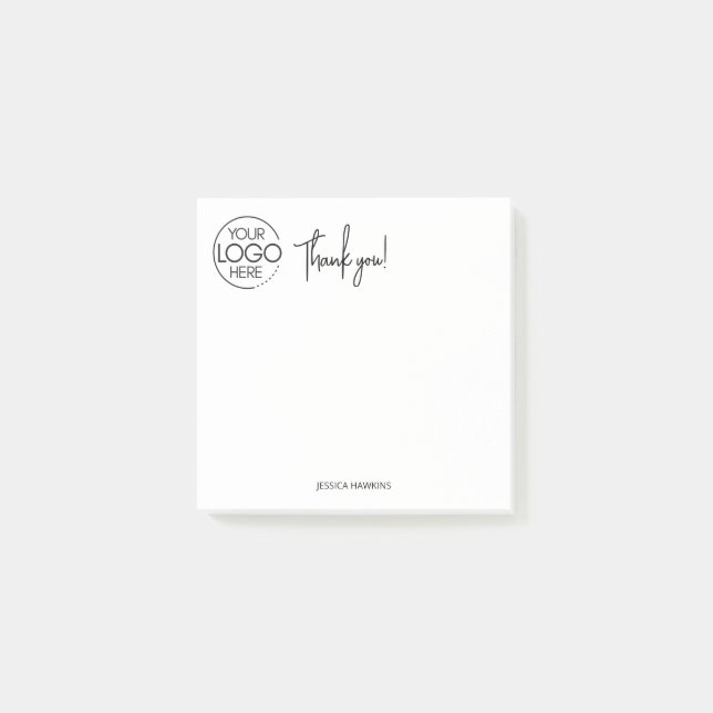 Post-it® Simple Merci de papeterie personnelle blanc (Devant)