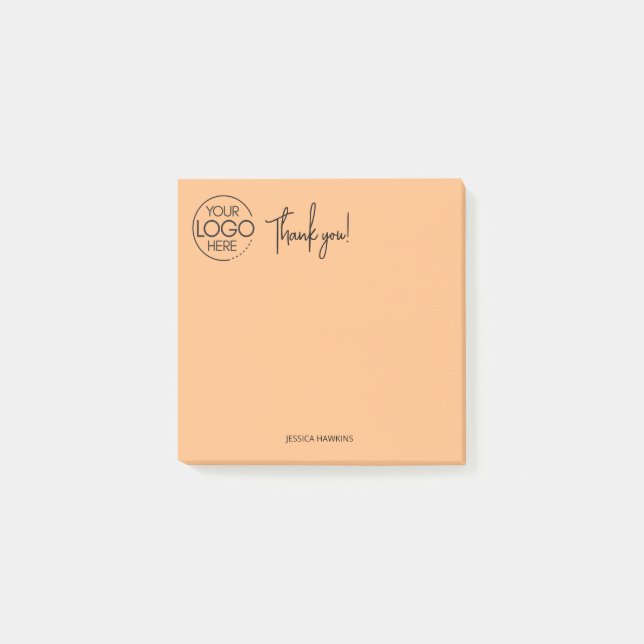 Post-it® Simple Merci de papeterie personnelle Pale Orange (Devant)