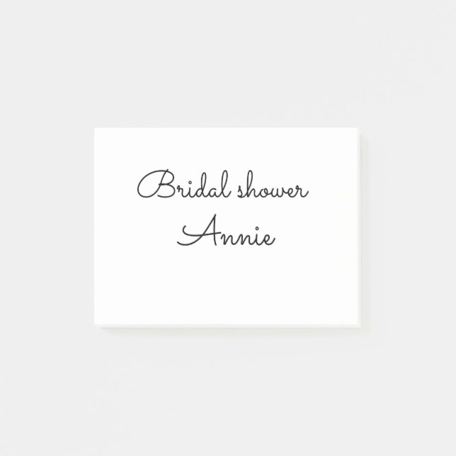 Post-it® simple minimal add your name text bridal shower  t (Devant)