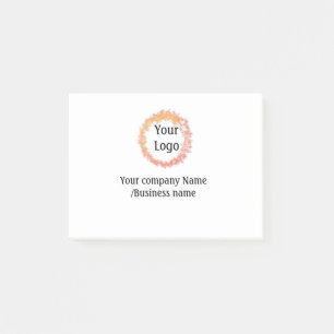 Post-it® simple minimal ajoutez votre logo or site web soci