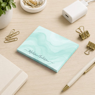 Post-it® Simple Minimal Aqua Sarcelle Aquarelle Personnalis