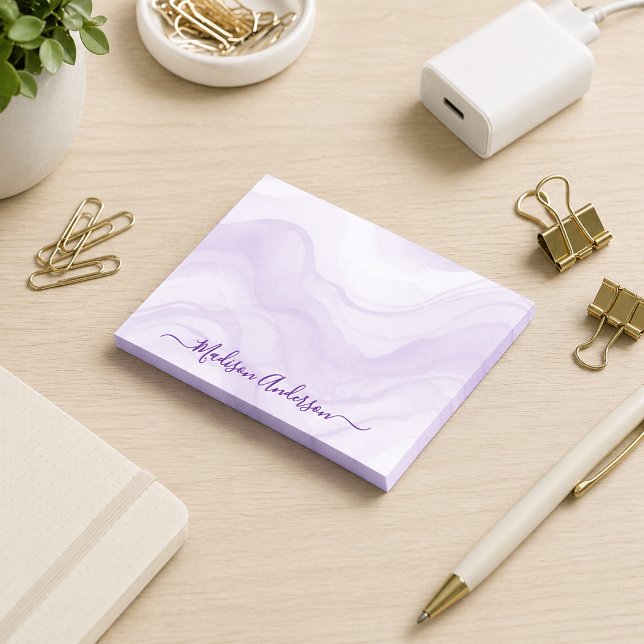 Post-it® Simple Minimal Lavender Watercolor Personalized (Créateur téléchargé)