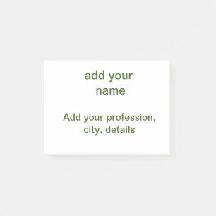 Post-it® Simple minimal vert ajoutez votre texte nom photo