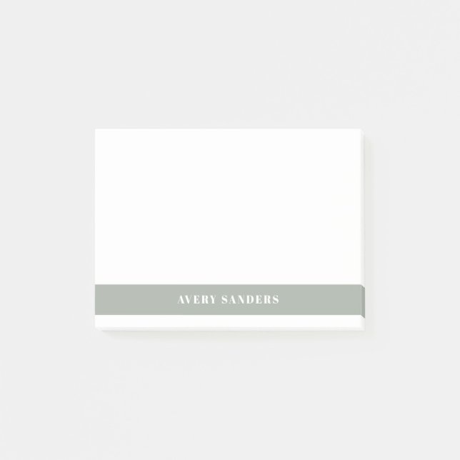 Post-it® Simple Minimal Vert Sauge Moderne Bloc de Couleur (Devant)