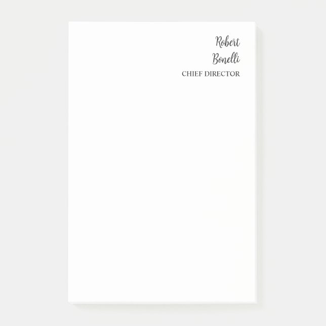 Post-it® Simple minimaliste noir & blanc moderne (Devant)