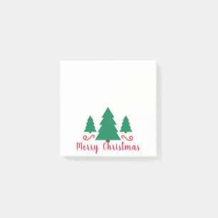 Post-it® Simple minimaliste Trois arbres verts Joyeux Noël