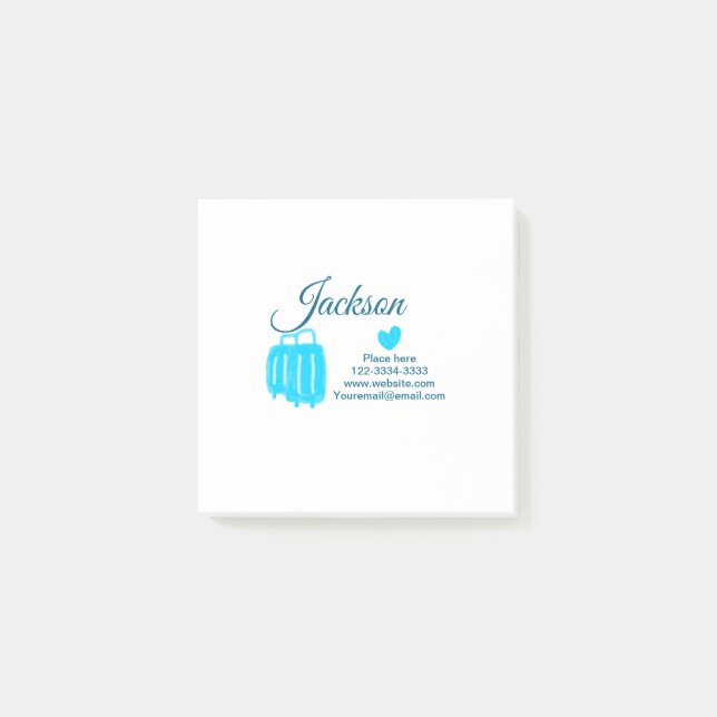 Post-it® Simple minimum ajouter votre nom texte place ville (Devant)
