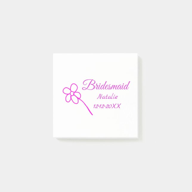 Post-it® Simple minimum rose bridesmaid ajouter le nom de l (Devant)