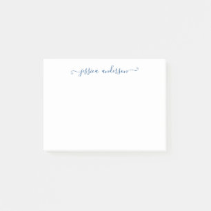 Post-it® Simple moderne classique élégant marine Bleu Scrip