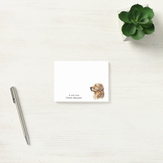 Post-it® Simple moderne Golden Retriever Personnalisé (Bureau)