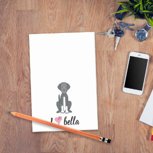 Post-it® Simple Moderne Monogramme Chien Noir Blanc Stylé