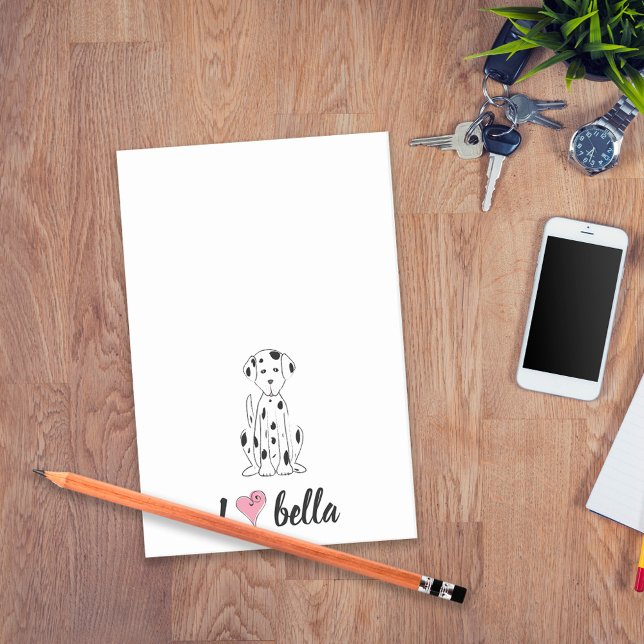 Post-it® Simple Moderne Monogramme Dalmatien Chic Élégant (Créateur téléchargé)