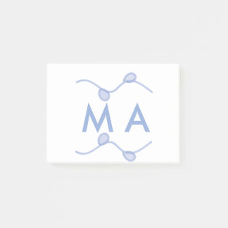 Post-it® Simple monogram add your name letter blue leaf