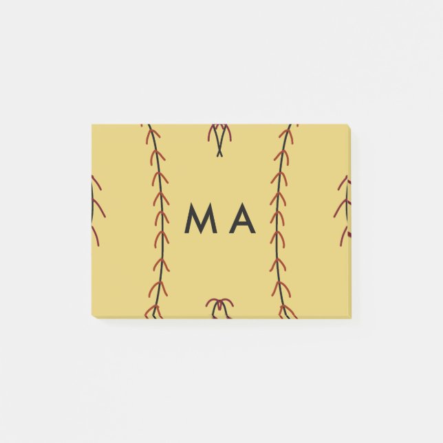 Post-it® Simple monogramme ajouter votre nom lettre man min (Devant)