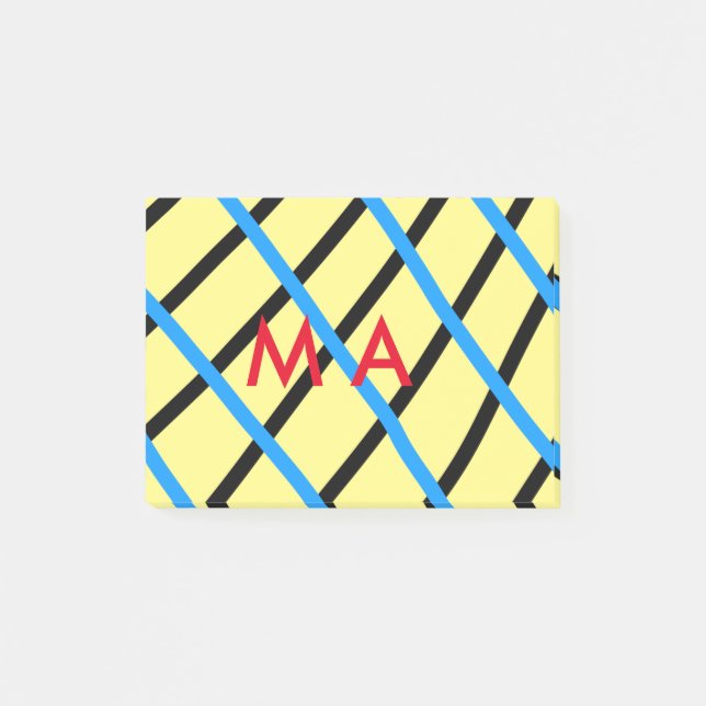 Post-it® Simple monogramme ajouter votre nom lettre man min (Devant)