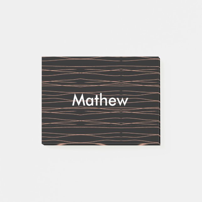 Post-it® Simple monogramme ajouter votre nom lettre man min (Devant)