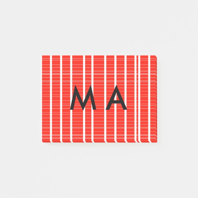 Post-it® Simple monogramme ajouter votre nom lettre man min (Devant)