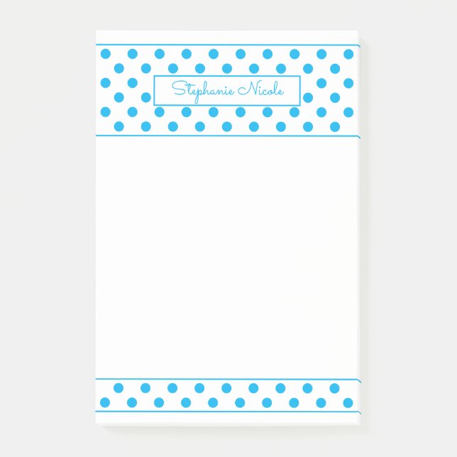 Post-it® Simple Polka Dot Sky Blue Personnalisé (Devant)