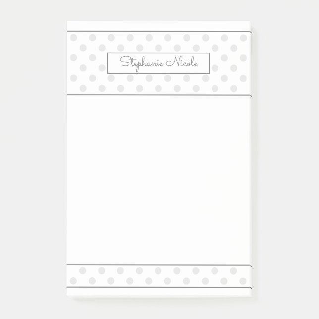 Post-it® Simple Polka Point gris clair Personnalisé (Devant)