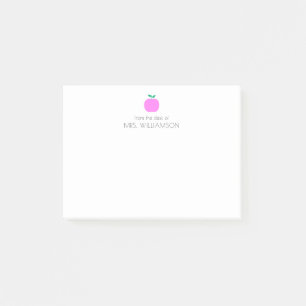 Post-it® Simple rose mignon pomme enseignant personnalisé 