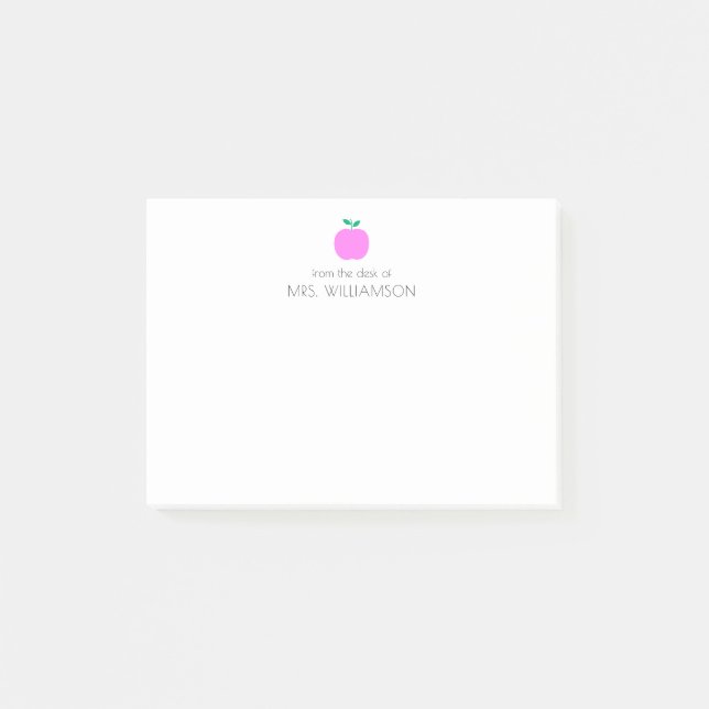 Post-it® Simple rose mignon pomme enseignant personnalisé  (Devant)