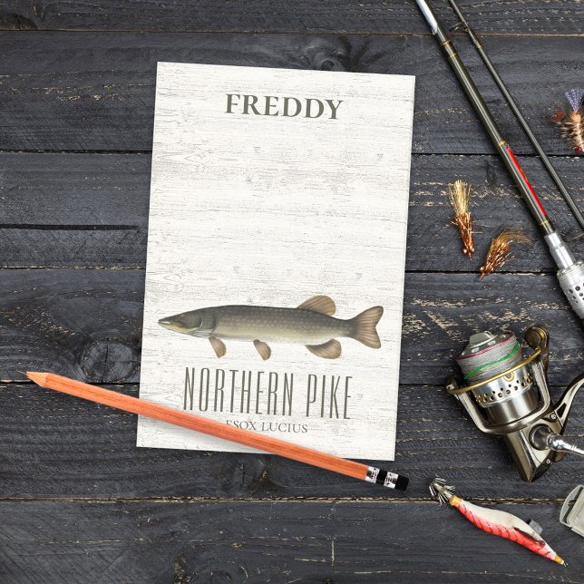 Post-it® Simple Rustic Wood Nature Fisherman Northern Pike (Créateur téléchargé)