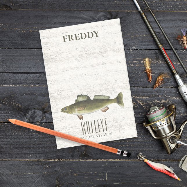 Post-it® Simple Rustique Wood Nature Pêcheur Walleye person (Créateur téléchargé)