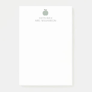 Post-it® Simple Sage Green Cute Apple Professeur personnali