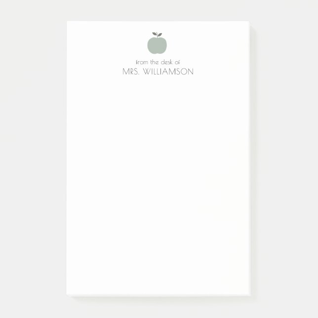 Post-it® Simple Vert Sauge Mignon Pomme Enseignant Personna (Devant)