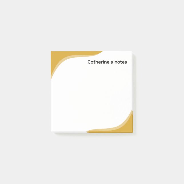 Post-it® Simple yellow & black waves customizable (Devant)