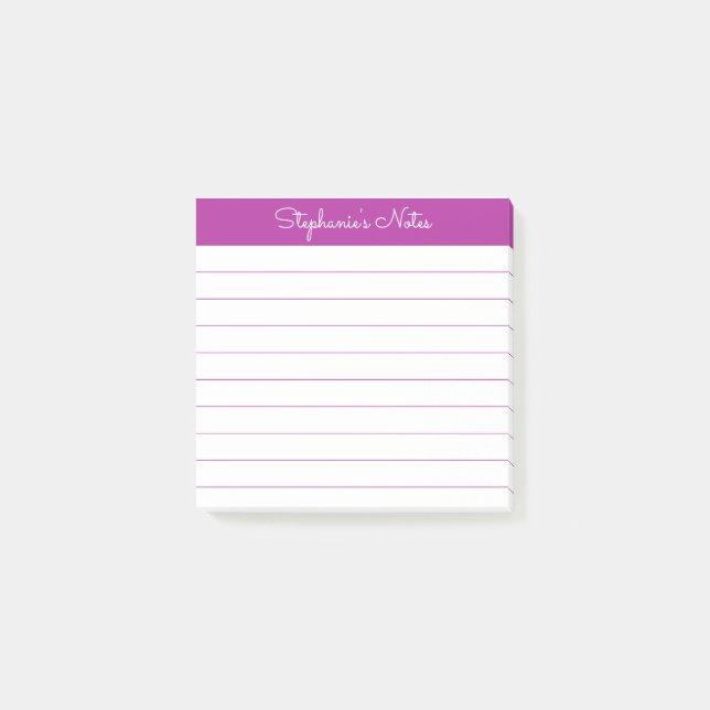 Post-it® Simplement Moderne Rose Foncé Personnalisé Ligné (Devant)