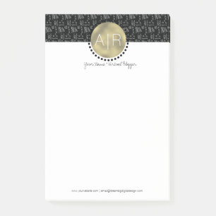 Post-it® Simuler un monogramme tribal moderne en aluminium