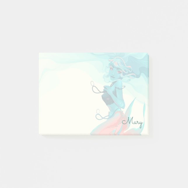 Post-it® Sirène avec bijoux 4x3 (Devant)