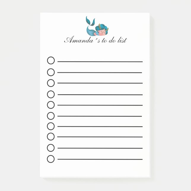 Post-it® Sirène bleue personnalisable (Devant)