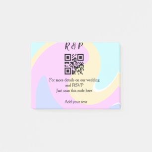 Post-it® site web de mariage rsvp q r code ajouter nom text